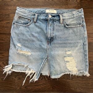 Free People ~ We the Free Distressed Denim Skirt size 27